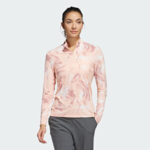 adidas Ultimate365 Printed Quarter-Zip Mock Polo Shirt