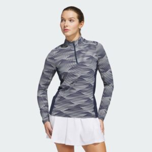 adidas Ultimate365 Printed Quarter-Zip Mock Polo Shirt