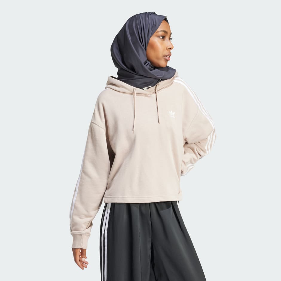 adidas Adicolor 3-Stripes Short Hoodie - Image 2