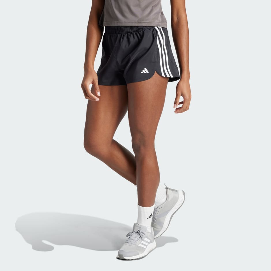 adidas Pacer Training 3-Stripes Woven Mid-Rise Shorts