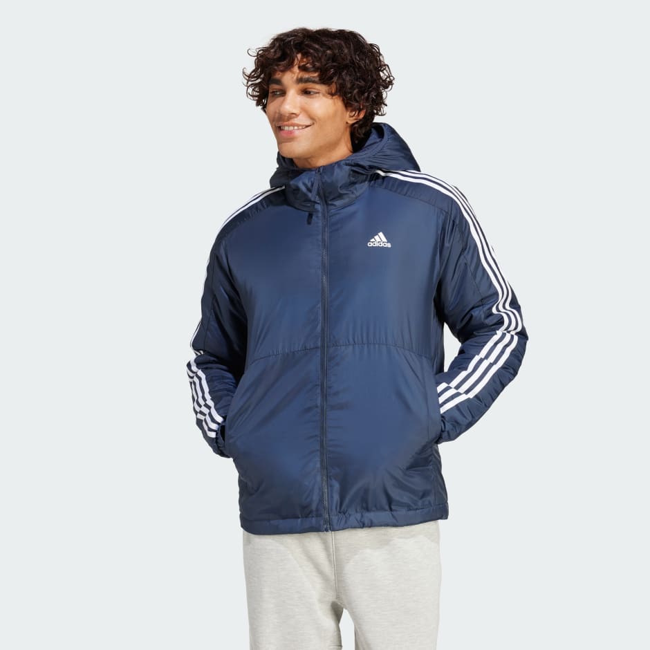 adidas Essentials 3-Stripes Insulated Hooded Jacket