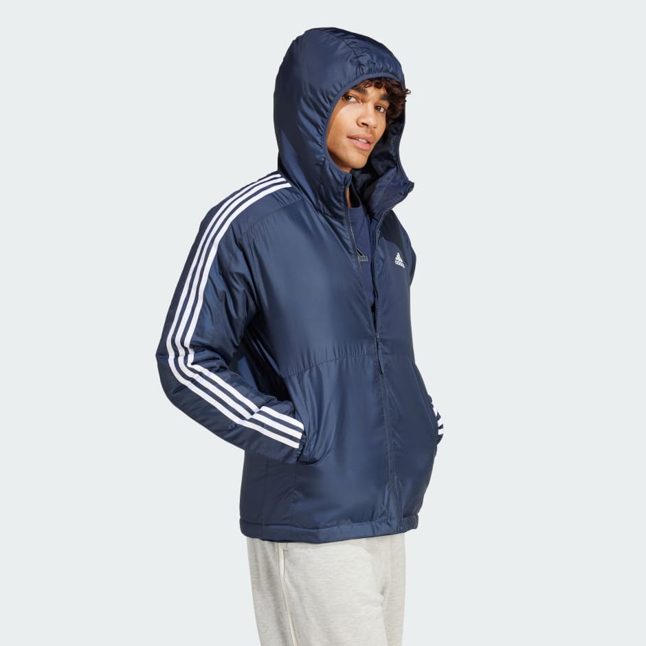 adidas Essentials 3-Stripes Insulated Hooded Jacket - Image 2