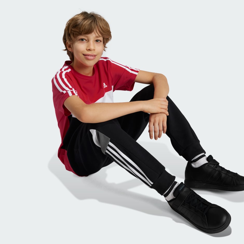 adidas Tiberio 3-Stripes Colorblock Fleece Pants Kids - Image 2