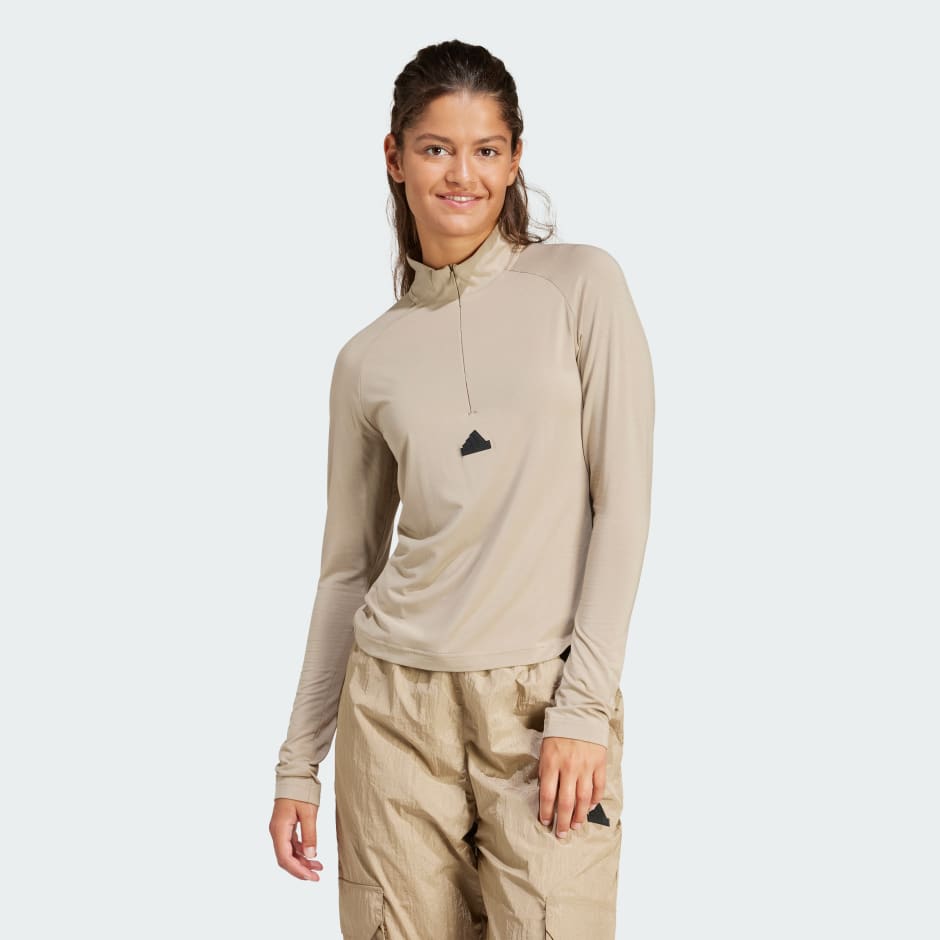 adidas City Escape Quarter-Zip Long Sleeve Tee