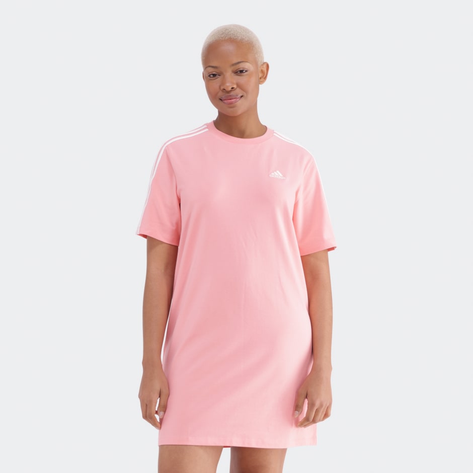 adidas Essentials 3-Stripes Single Jersey Boyfriend Tee Dress