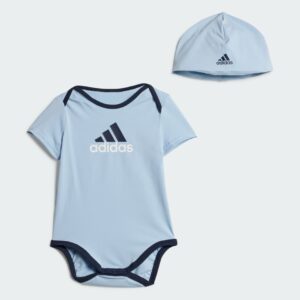 adidas Essentials Big Logo Bodysuit and Beanie Gift Set Kids
