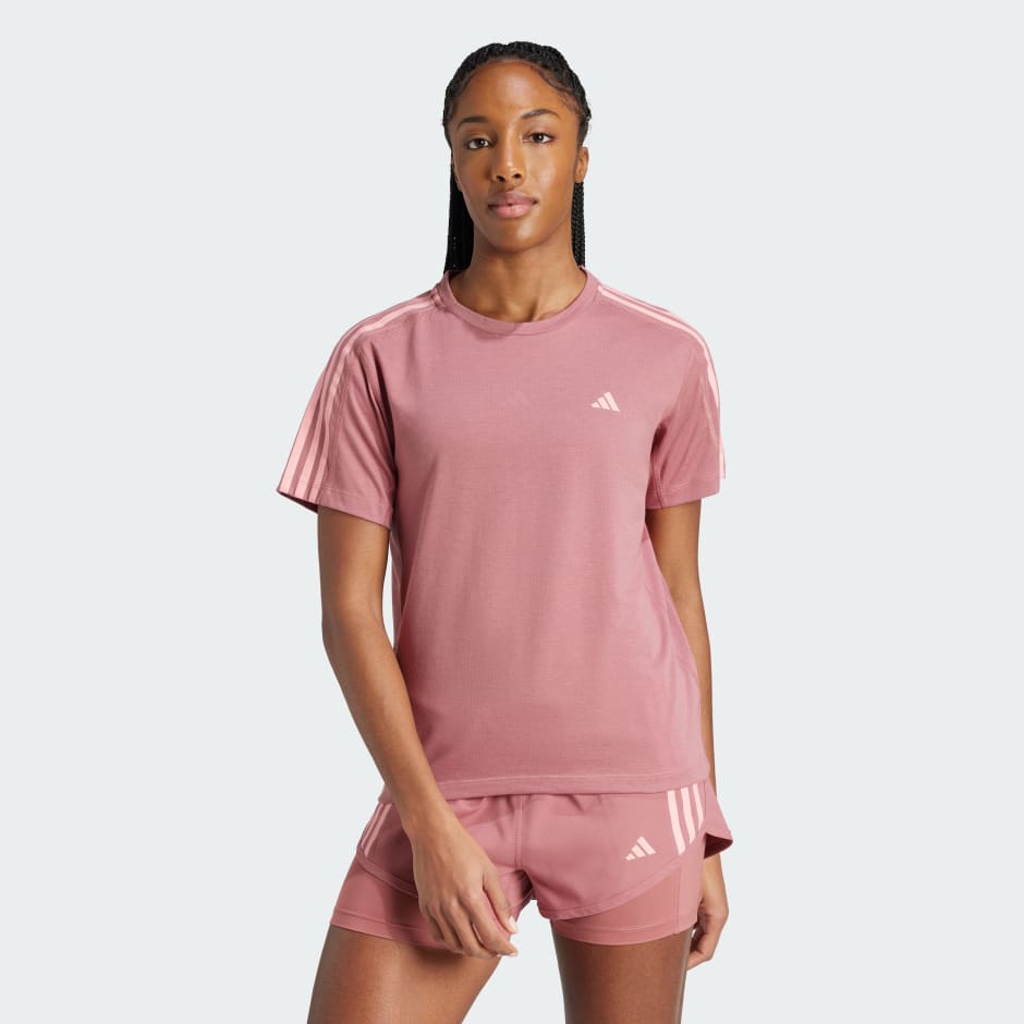 adidas Own the Run 3-Stripes Tee