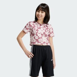 adidas Train Essentials Seasonal Printed Cropped Training Tee Kids