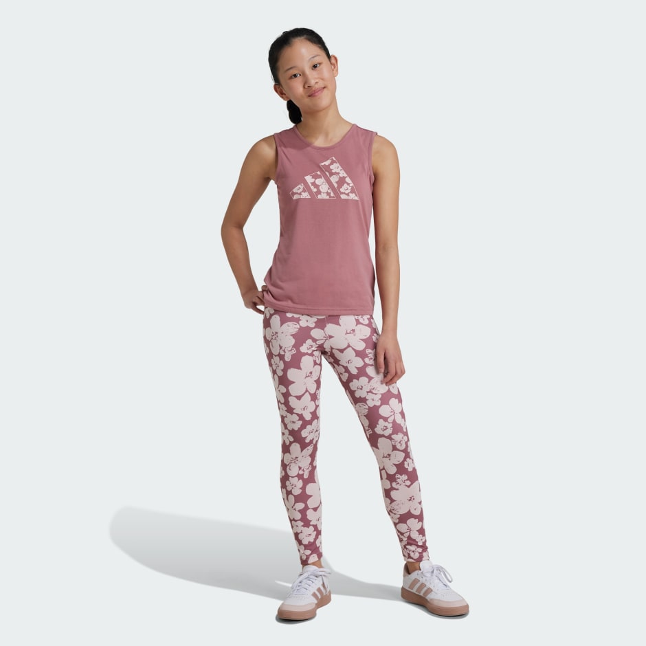 adidas Train Essentials Seasonal Printed High Waisted 7/8 Training Leggings Kids
