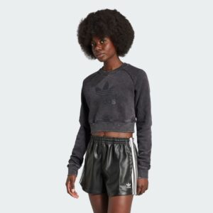 adidas Washed Cropped Trefoil Sweatshirt