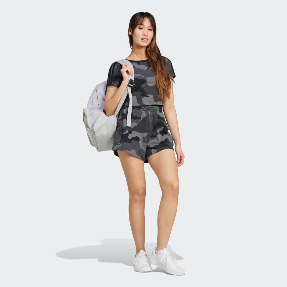 adidas Essentials 3-Stripes Camo Print Baby Tee - Image 2