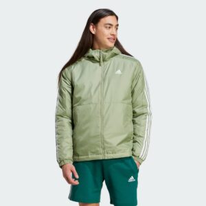 adidas Essentials 3-Stripes Insulated Hooded Jacket