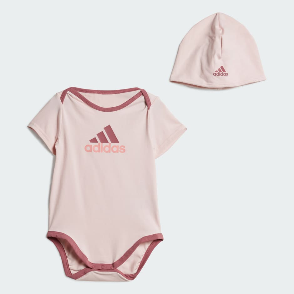 adidas Essentials Big Logo Bodysuit and Beanie Gift Set Kids