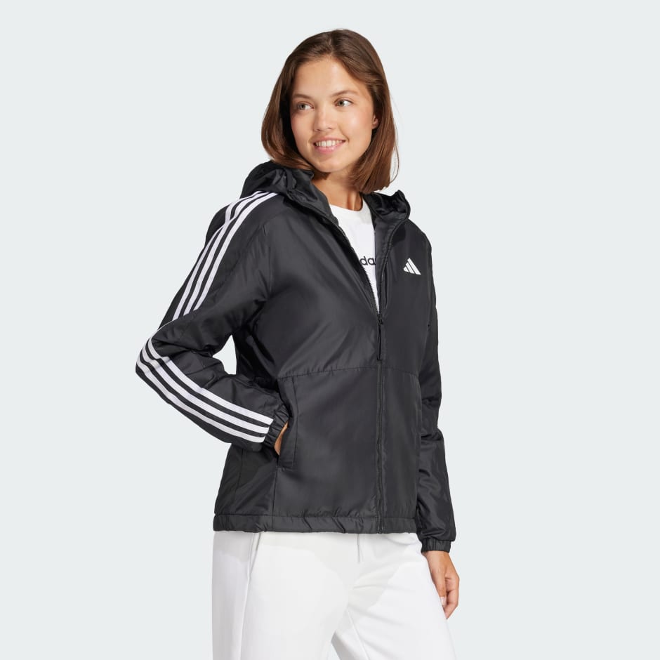 adidas Essentials 3-Stripes Insulation Hooded Jacket - Image 2