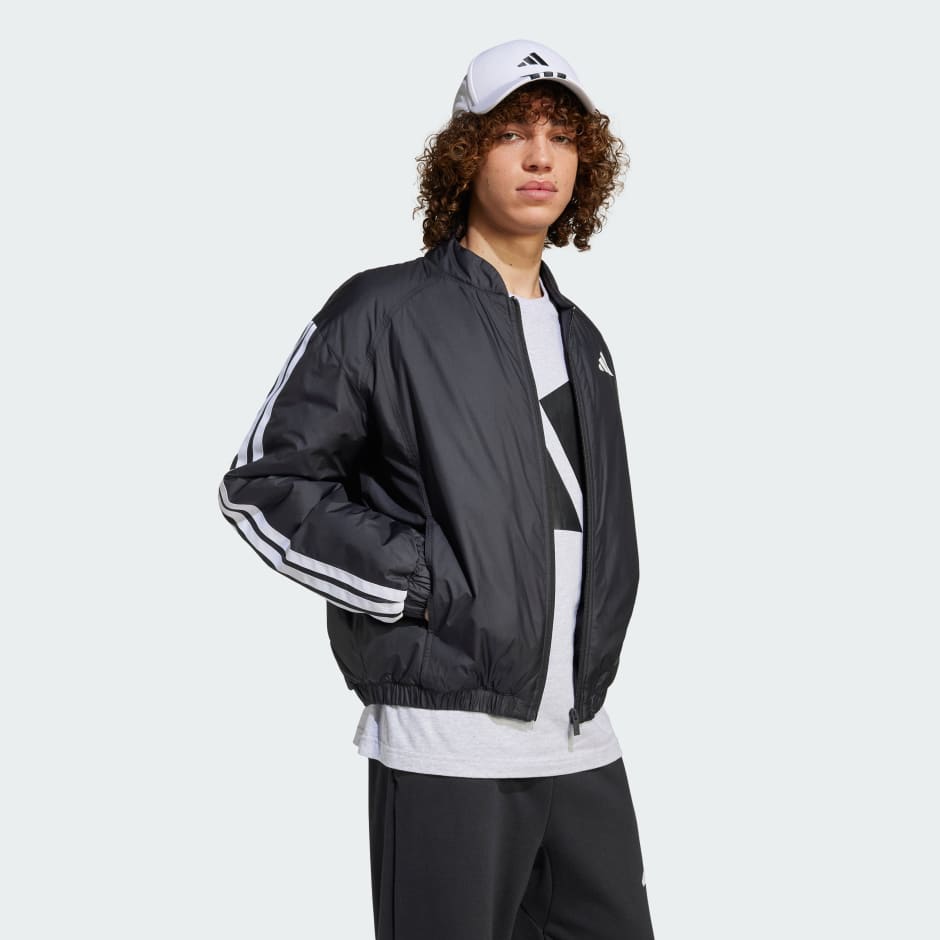 adidas Essentials 3-Stripes Insulated Bomber Jacket - Image 2