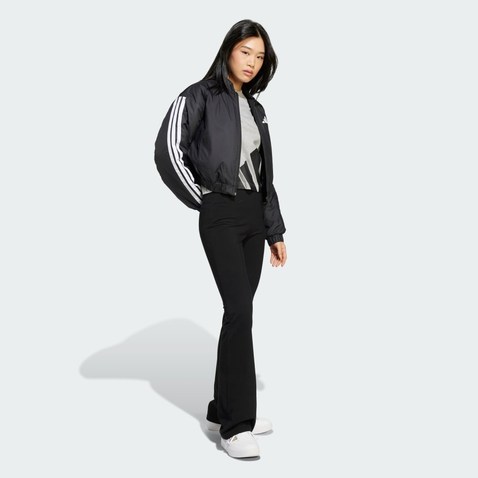 adidas Essentials 3-Stripes Insulated Crop Bomber Jacket - Image 2