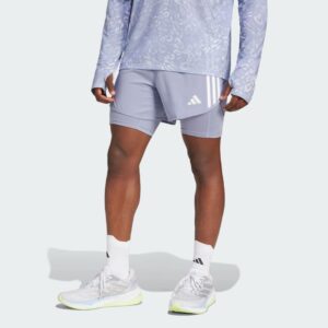 adidas Own the Run 3-Stripes 2-in-1 Shorts