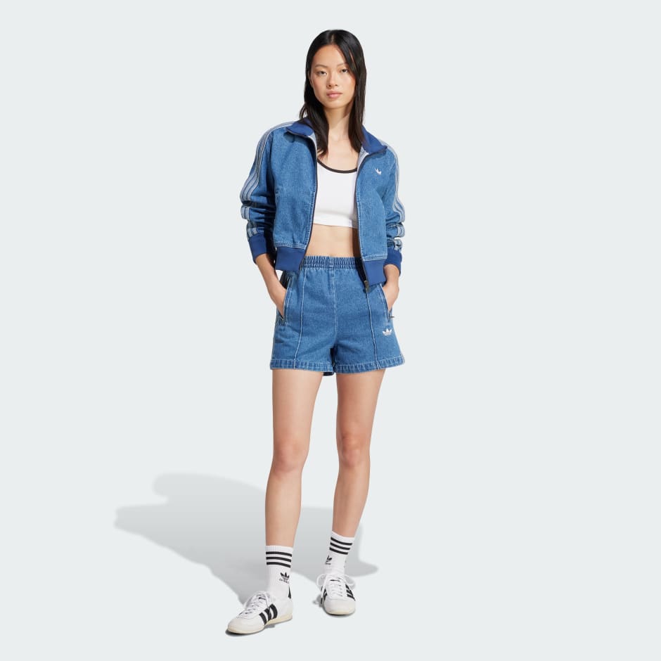 adidas Adicolor Denim Firebird Shorts - Image 2