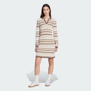 adidas Striped Knitted Polo Dress