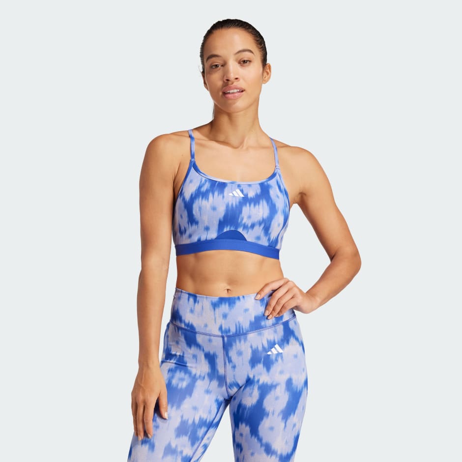 adidas Aeroreact Training Essentials Light-Support Allover Print Bra