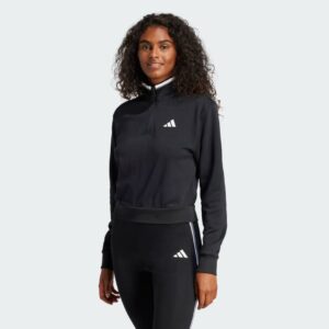 adidas Essentials Color Pop French Terry Crop Quarter-Zip Track Jacket