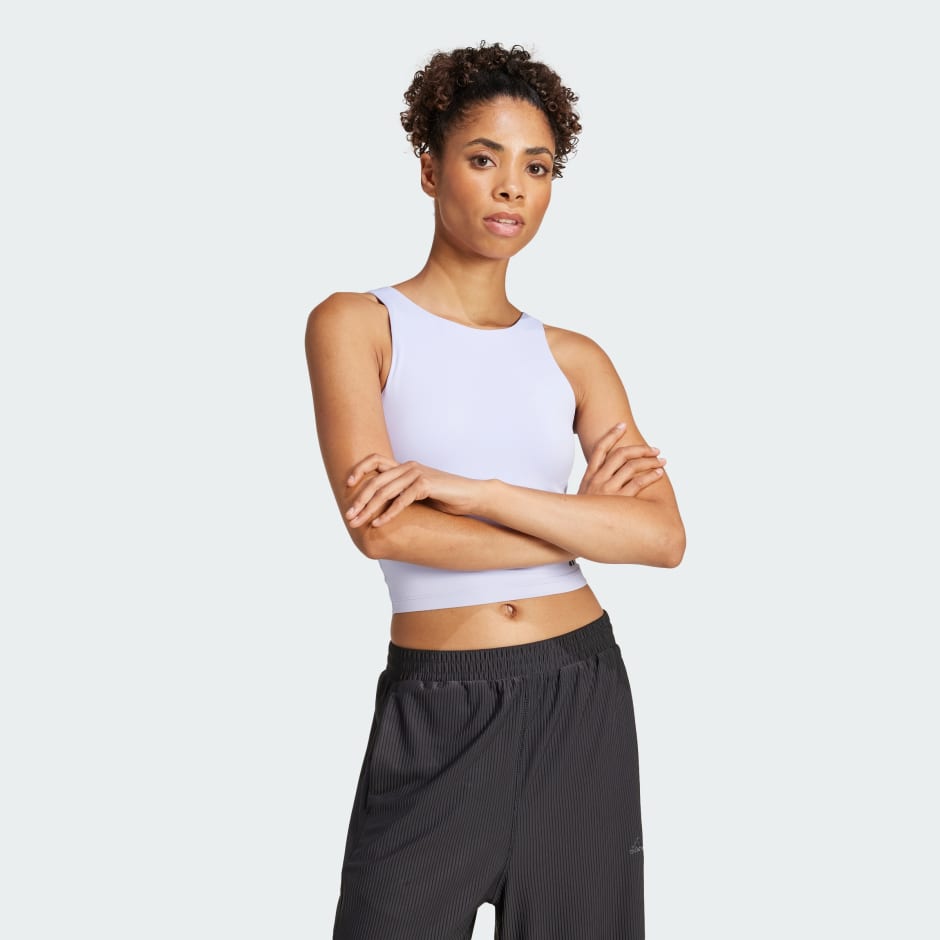 adidas Yoga Crop Tank With Inner Shelf Bra