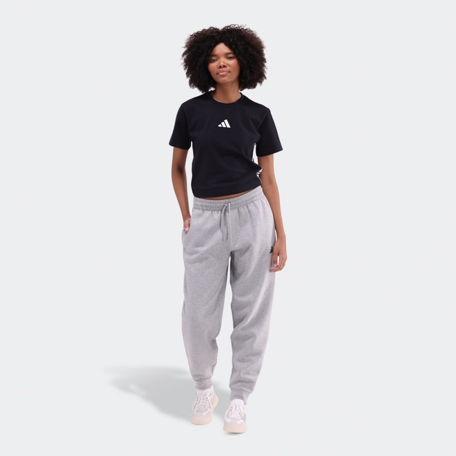 adidas Essentials Small Logo Feel Cozy Open-Hem Joggers - Image 2
