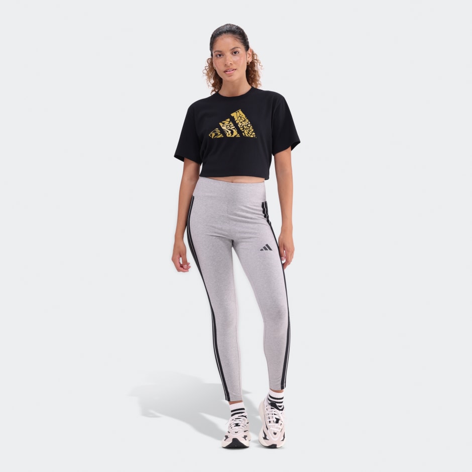 adidas Essentials 3-Stripes Cotton Leggings - Image 2