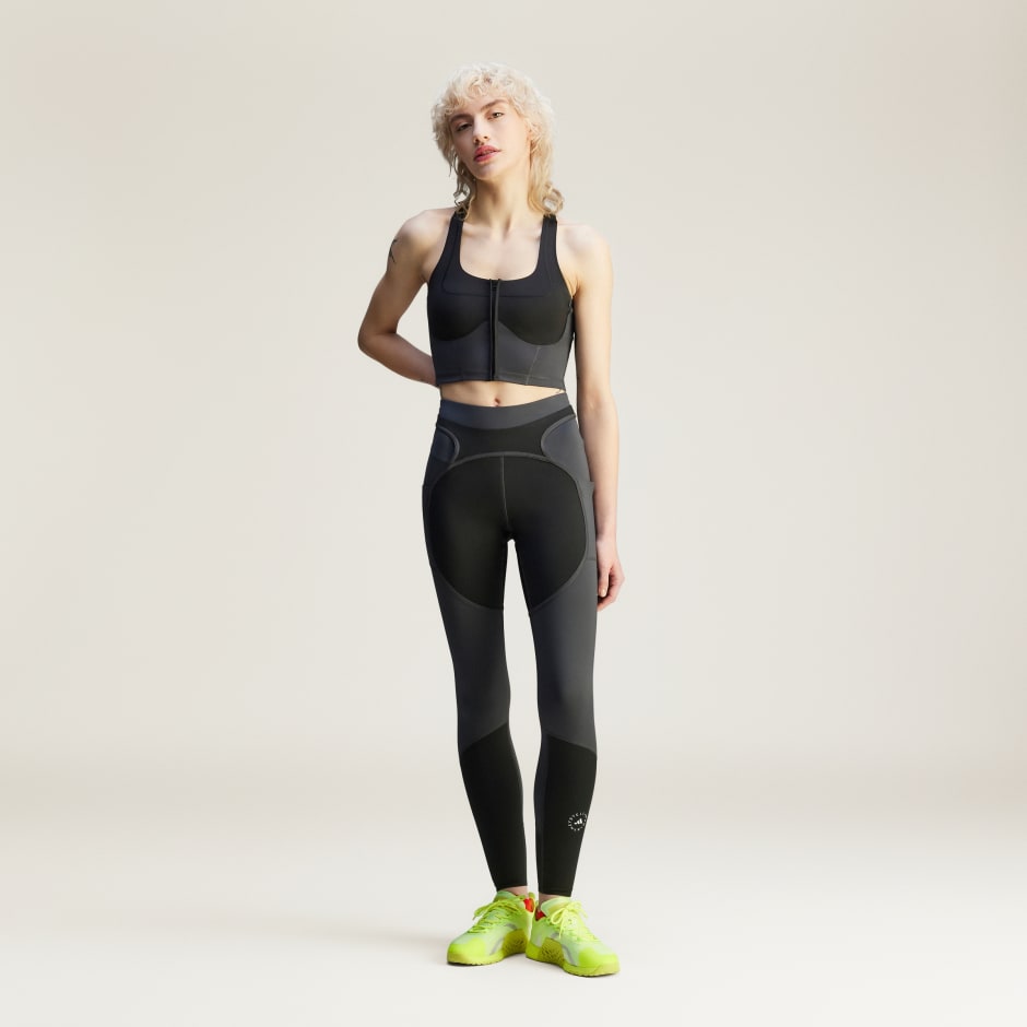 adidas adidas by Stella McCartney Two-Tone Zipped Crop Top - Image 2