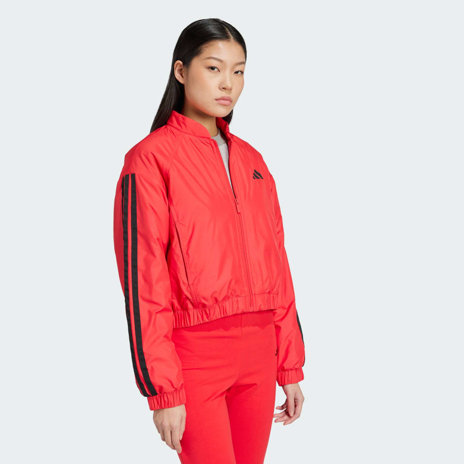 adidas Essentials 3-Stripes Insulated Crop Bomber Jacket - Image 2
