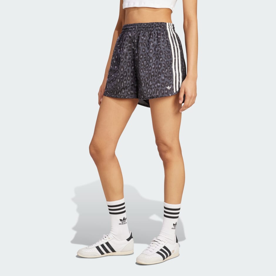 adidas Originals Satin Leopard Print Shorts