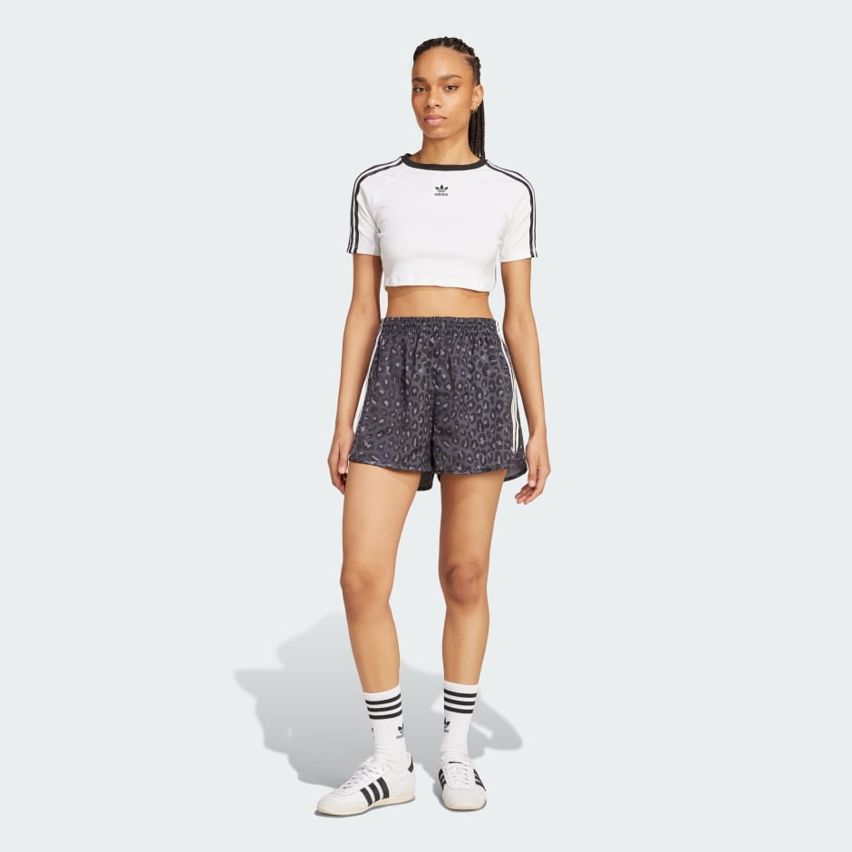 adidas Originals Satin Leopard Print Shorts - Image 2