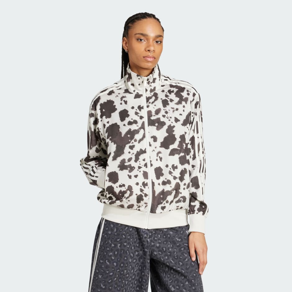 adidas Originals Satin Cow Print Track Top